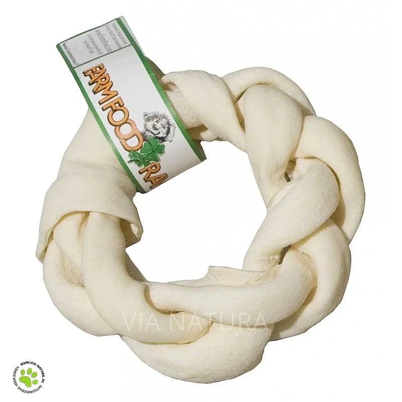 RAWHIDE DENTAL BRAIDED DONUT 7""